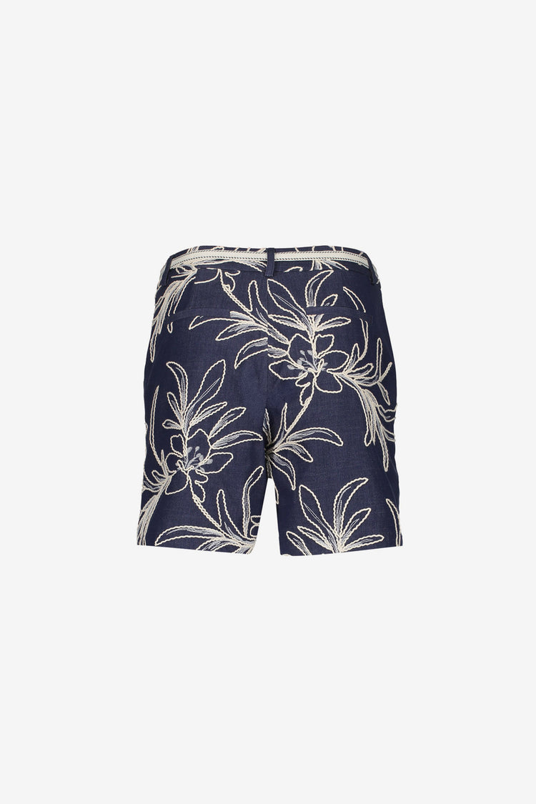Geisha short met botanische embrodery