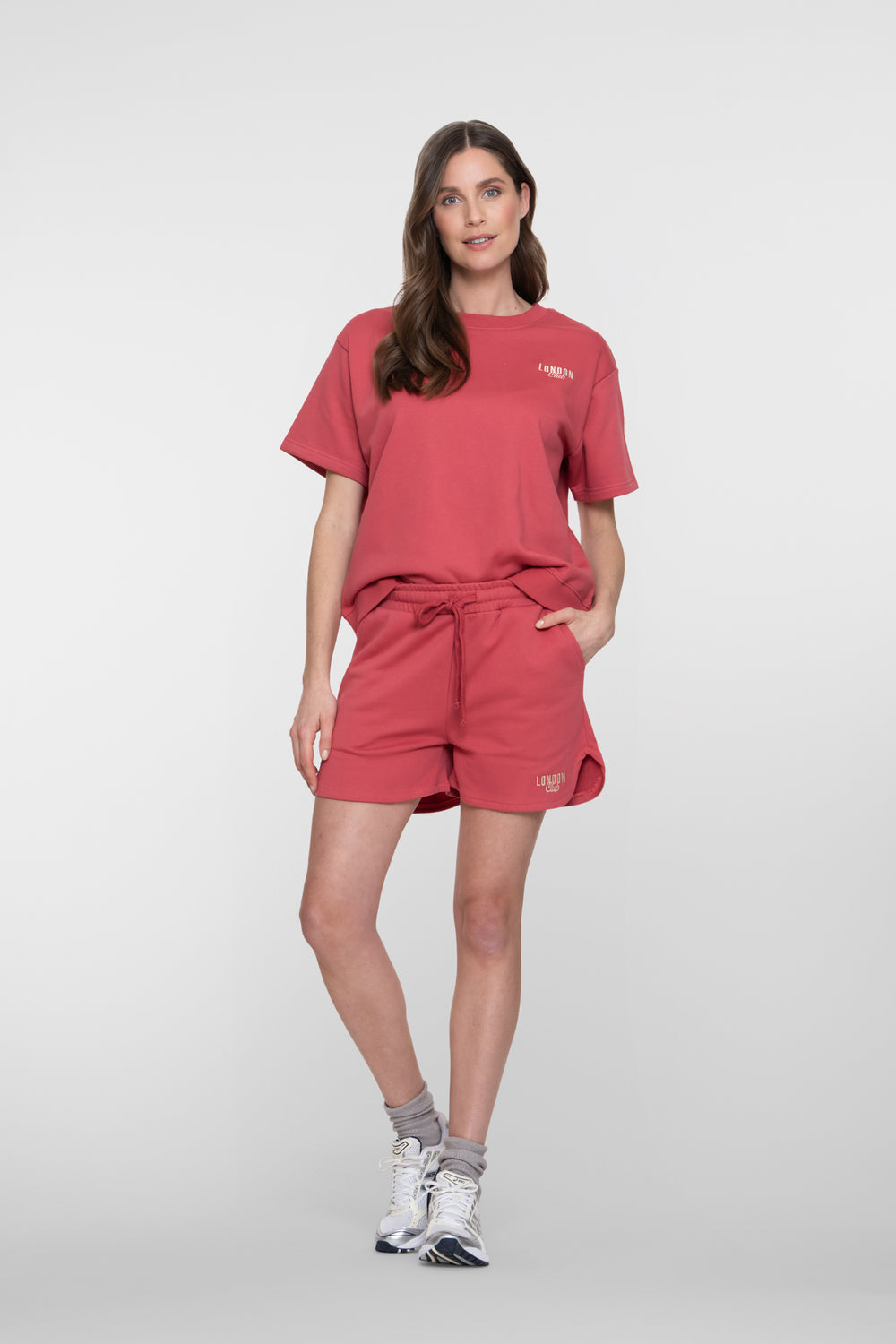 Geisha sweatshort met strikdetail en sportieve uitstraling