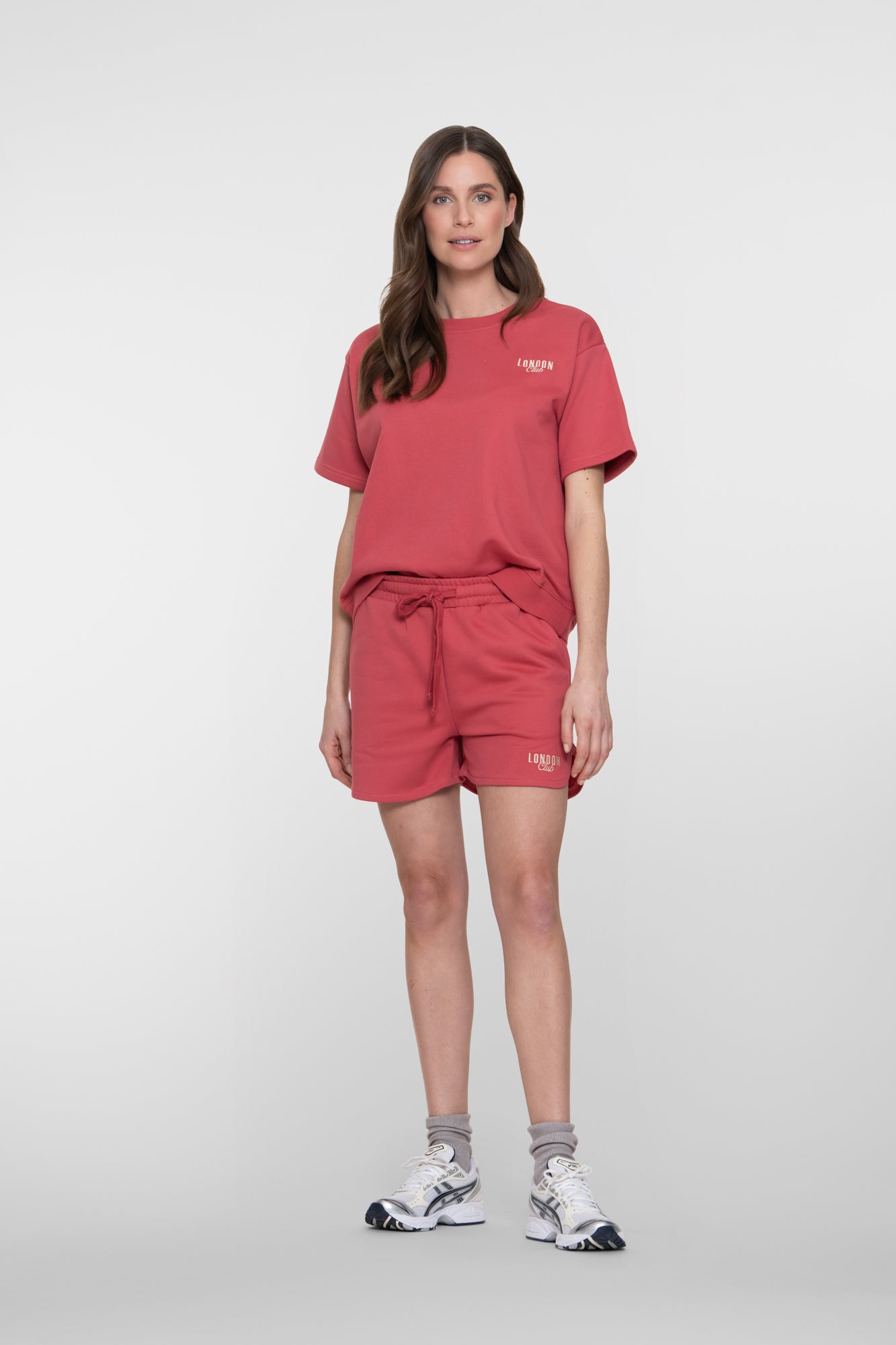 Geisha sweatshort met strikdetail en sportieve uitstraling