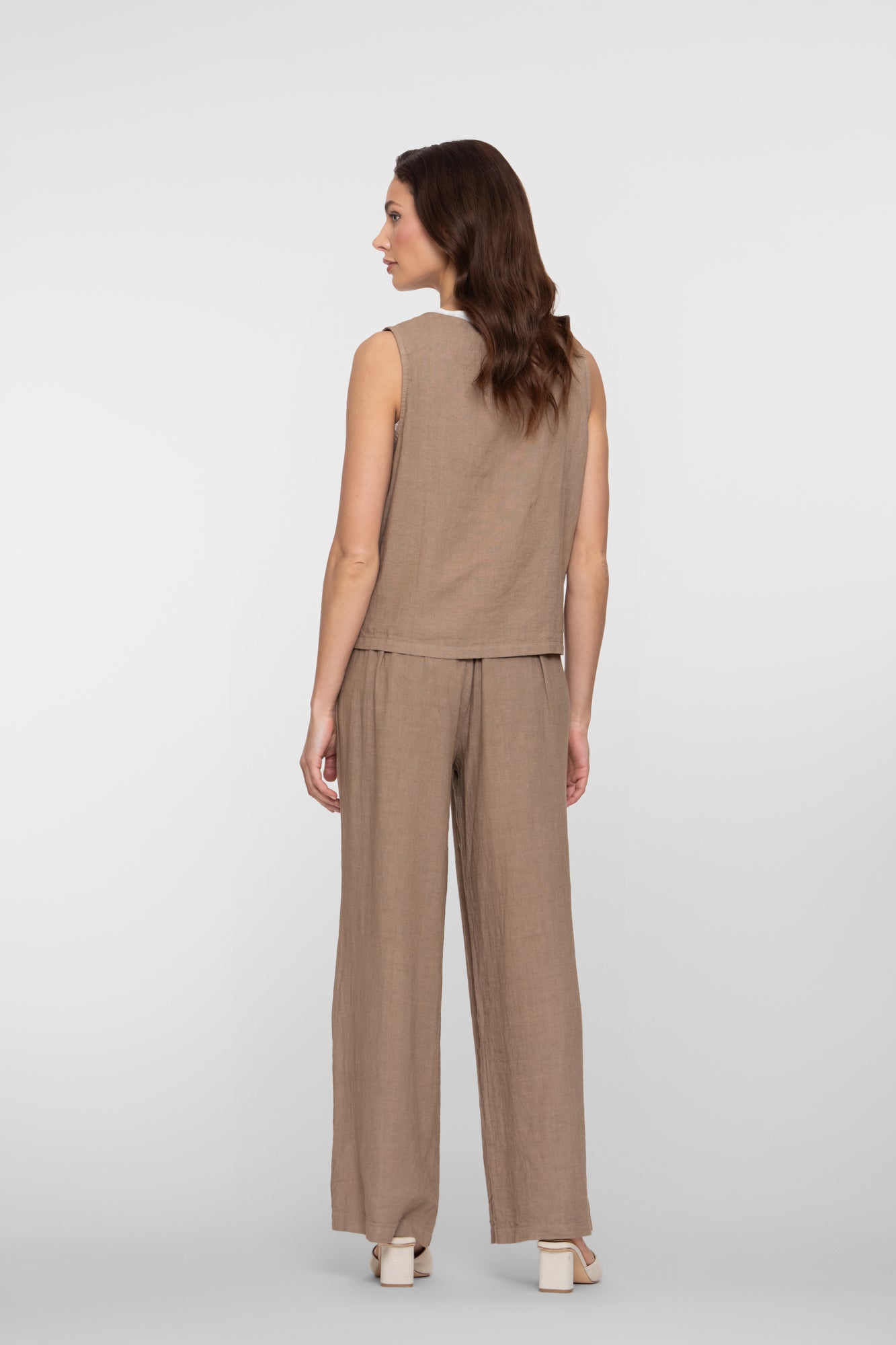 Geisha pantalon met linnenlook