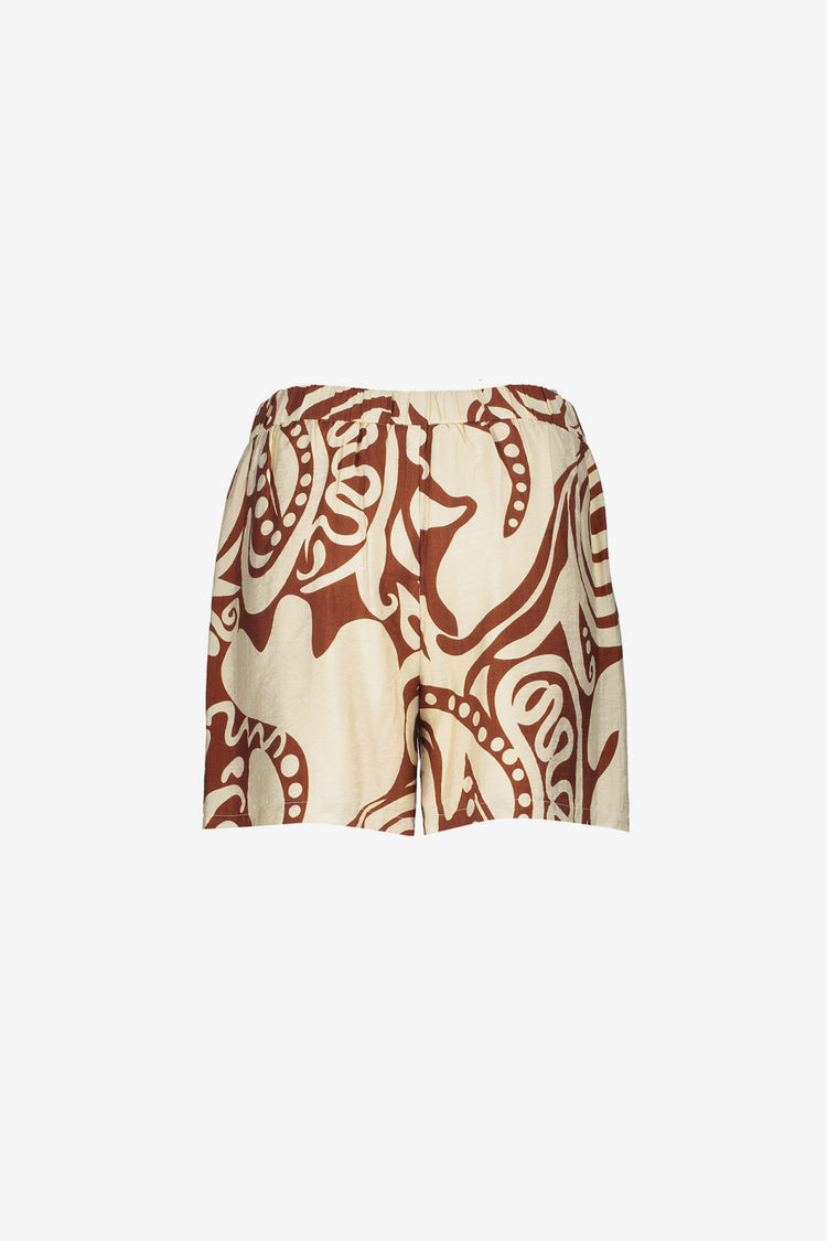 Geisha short bi-color swirl print