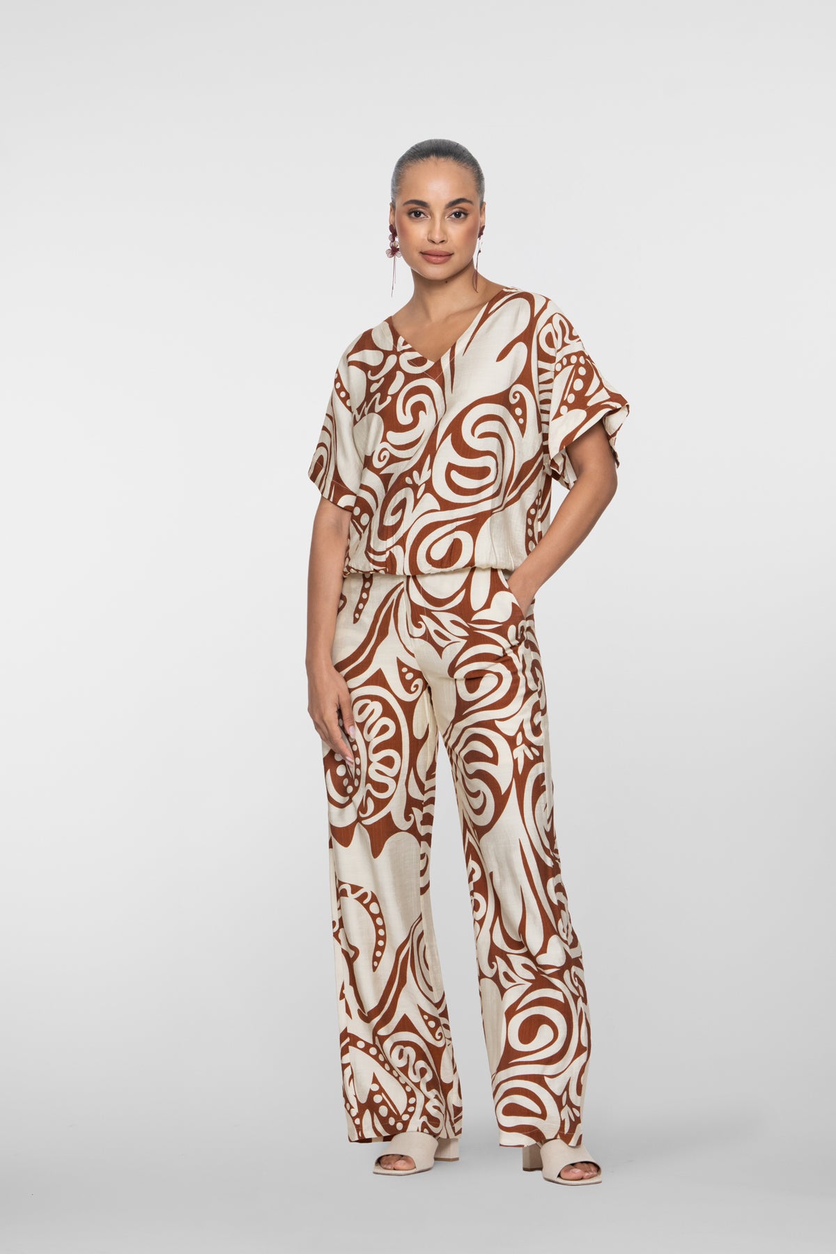 Geisha pantalon bi-color swirl print – Shop de look