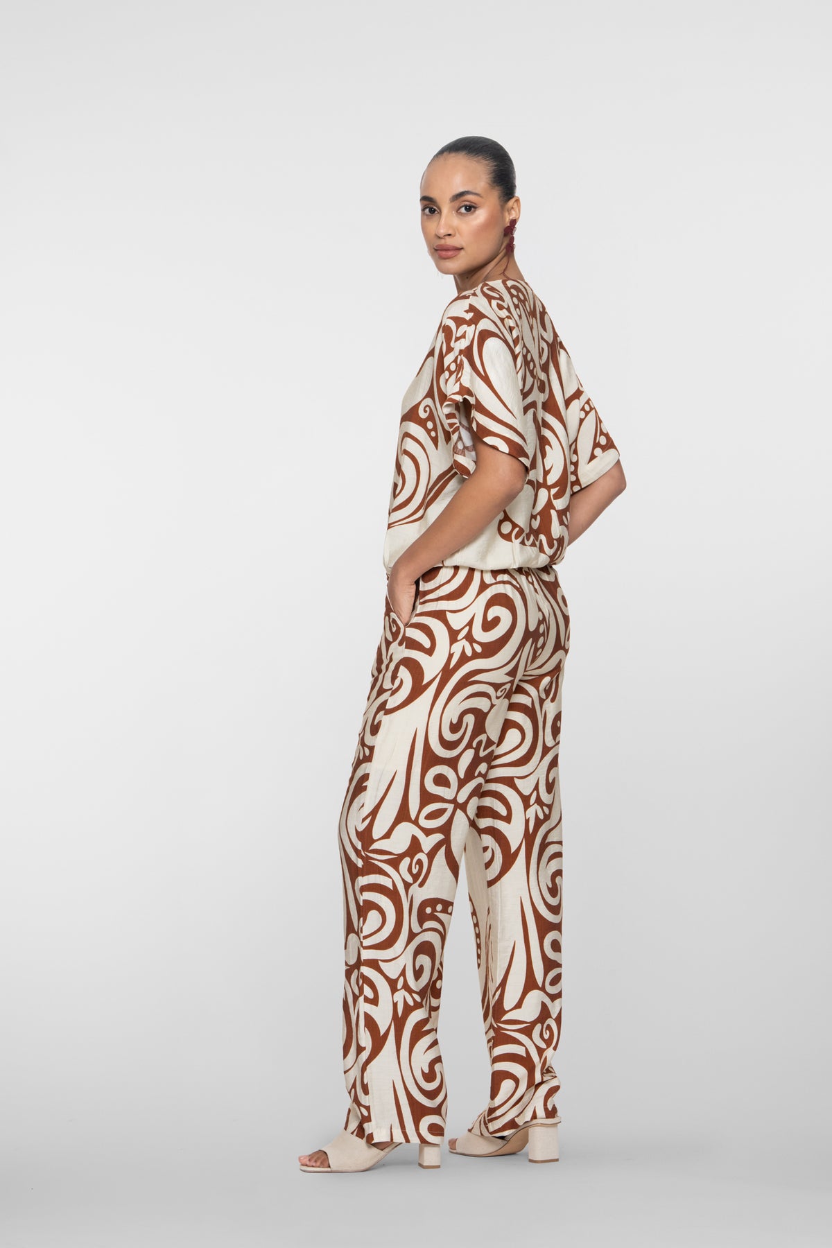 Geisha top bi-color swirl print – Shop de look