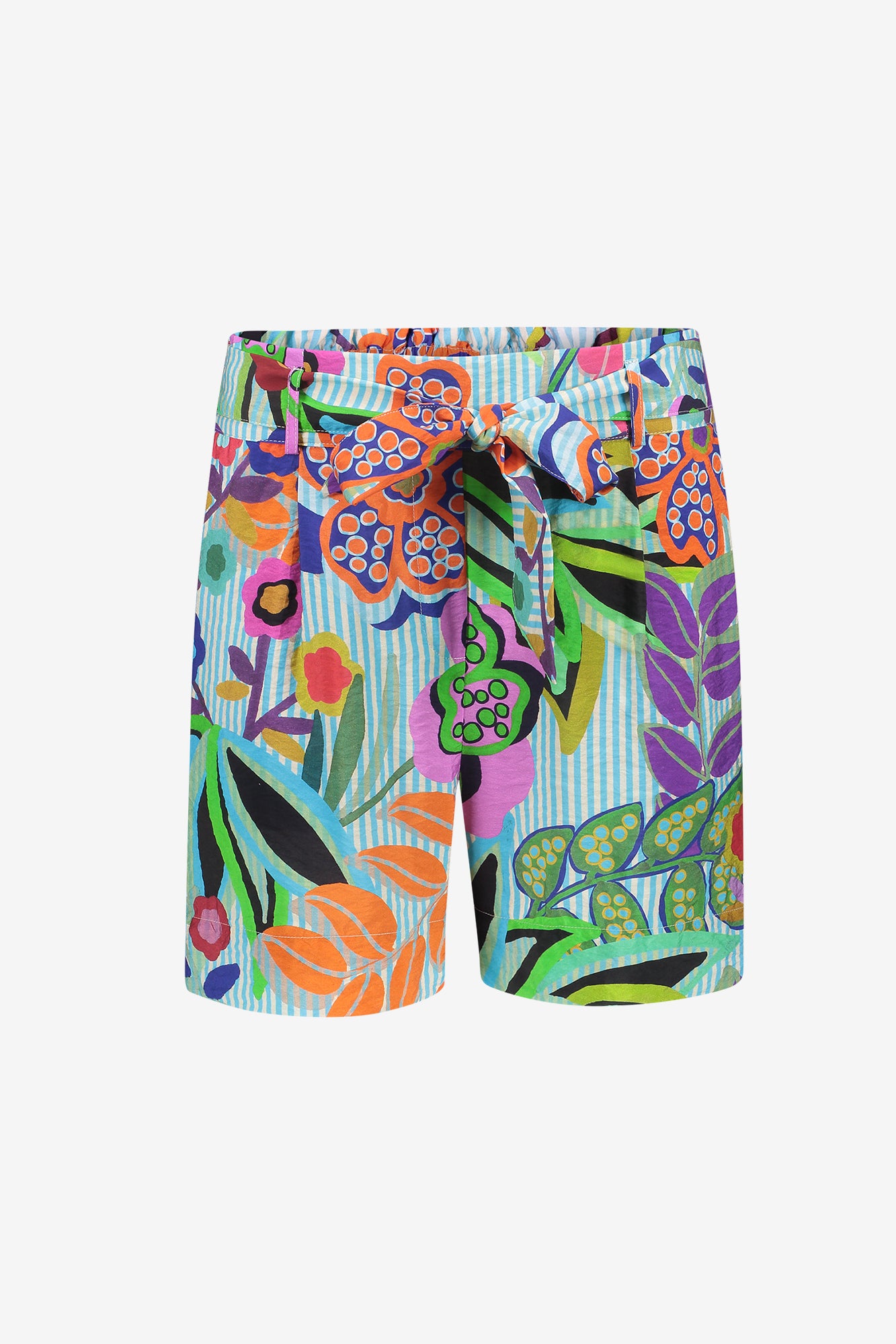 Geisha zomershort met print en strikdetail