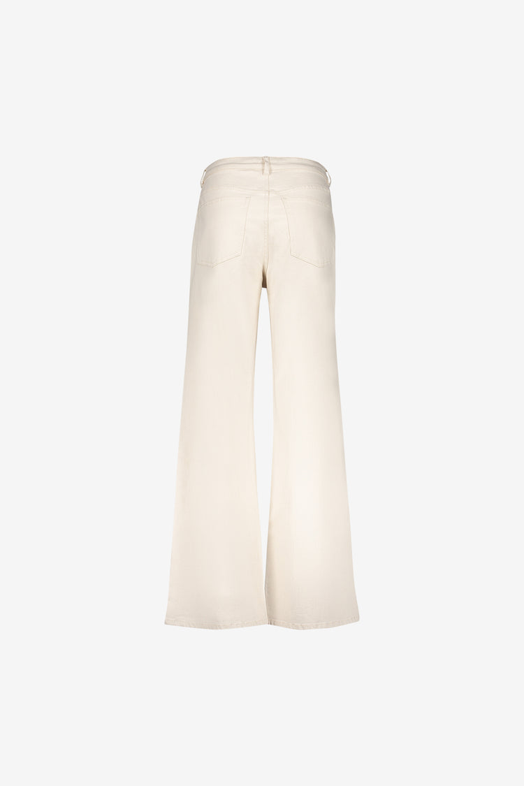 Geisha witte wide leg jeans met hoge taille en comfortabele pasvorm