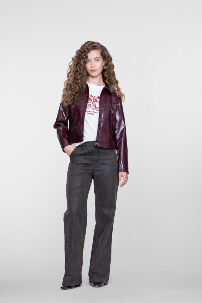 Geisha bruine jeans met hoge taille en rechte pasvorm