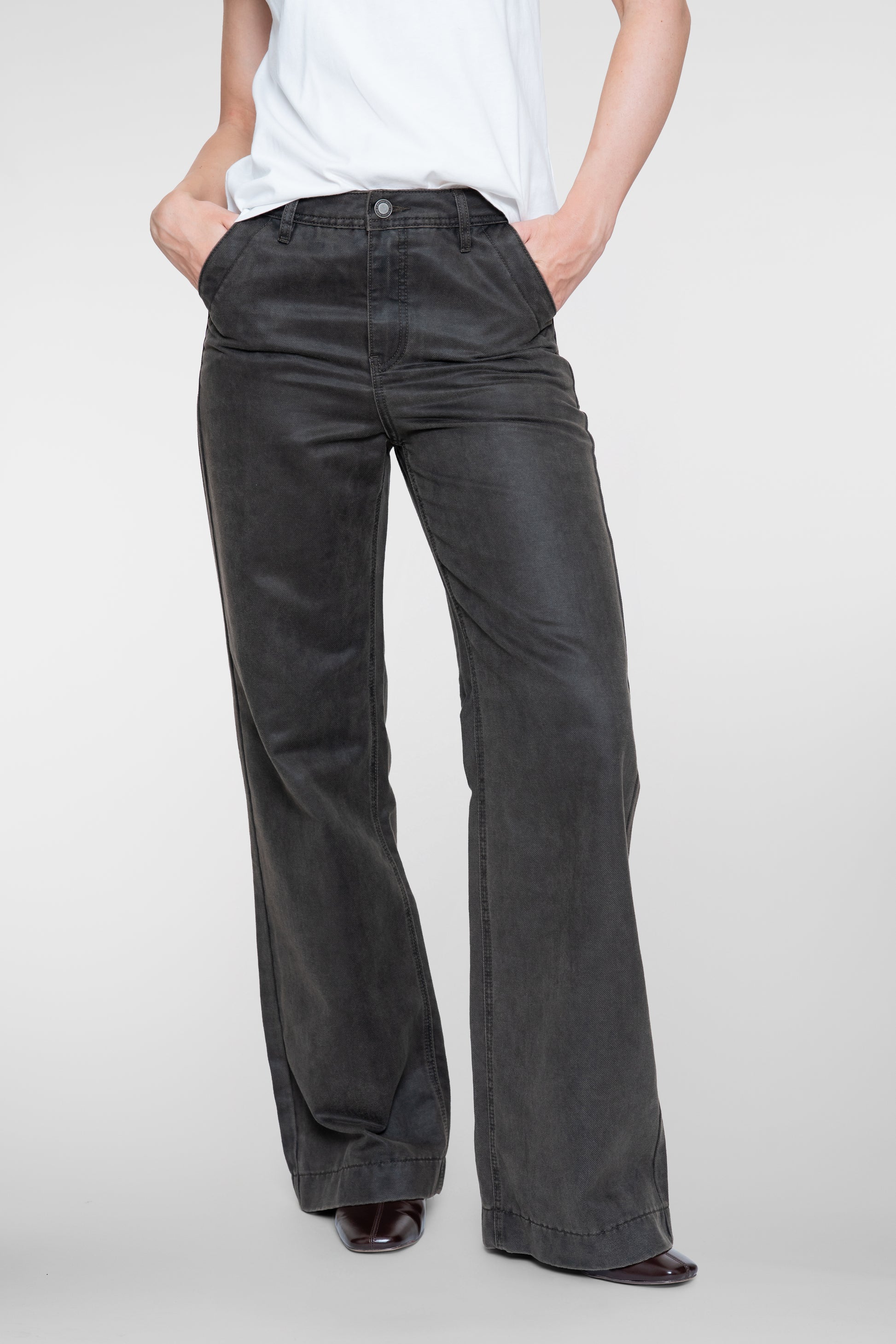 Geisha bruine jeans met hoge taille en rechte pasvorm