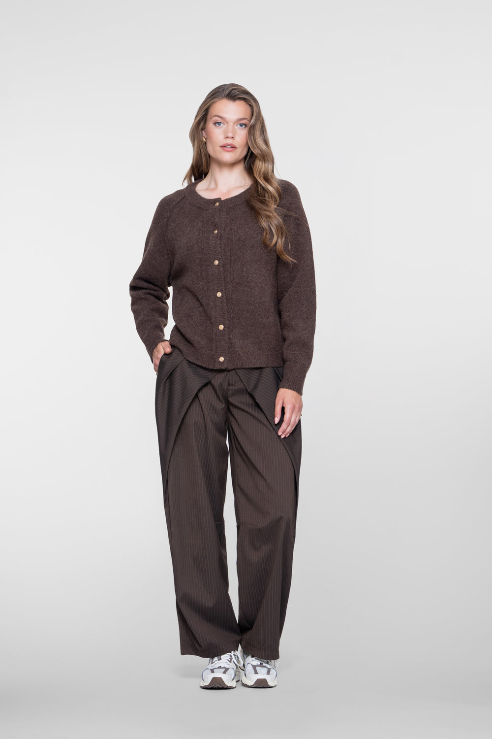 Geisha ballonbroek met pinstripe en opvallende overslag