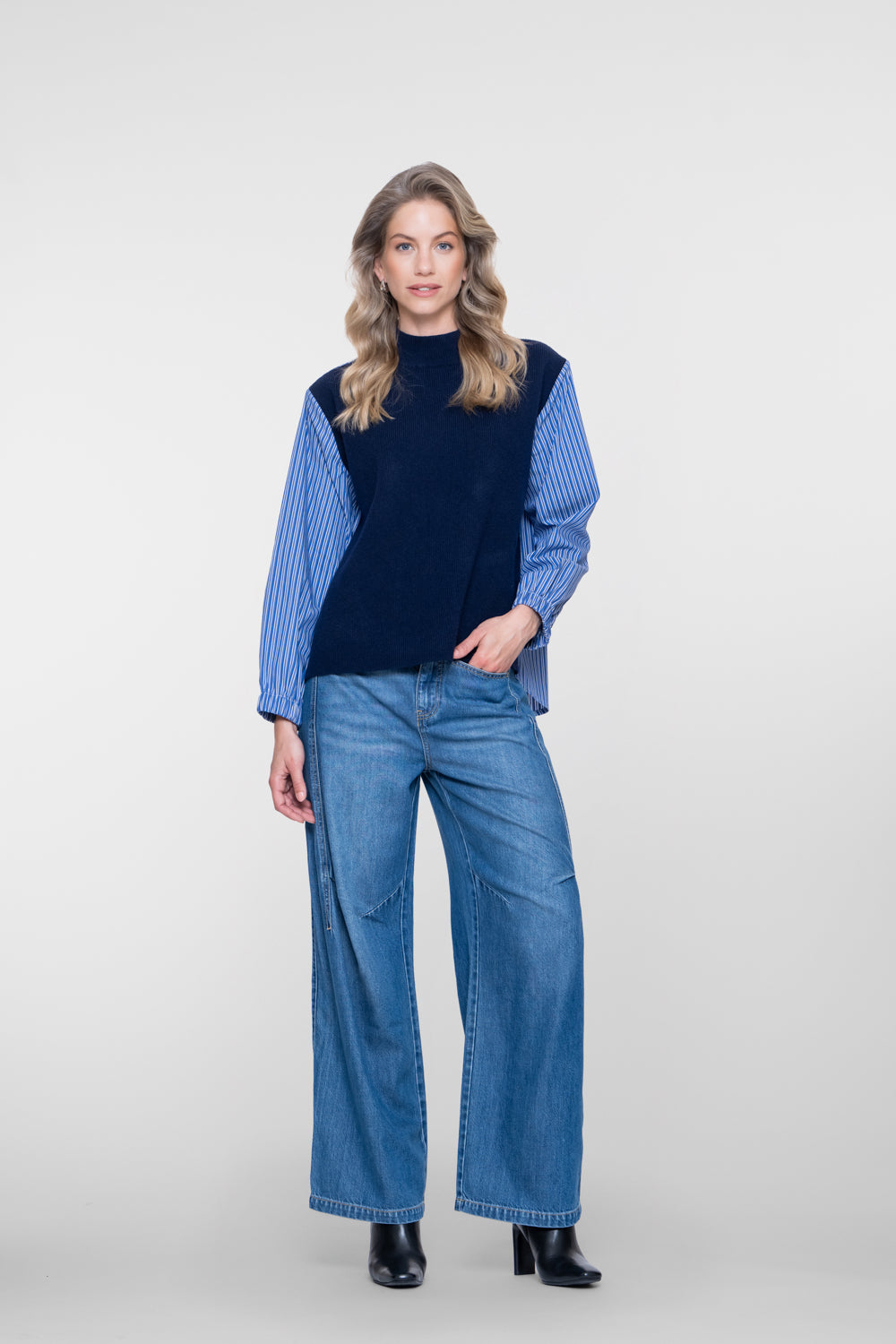 Geisha dames wide leg jeans met hoge taille