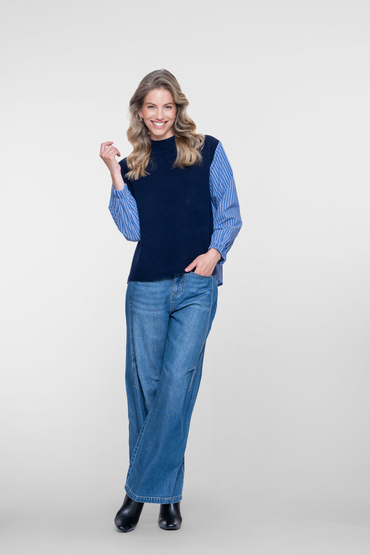 Geisha dames wide leg jeans met hoge taille