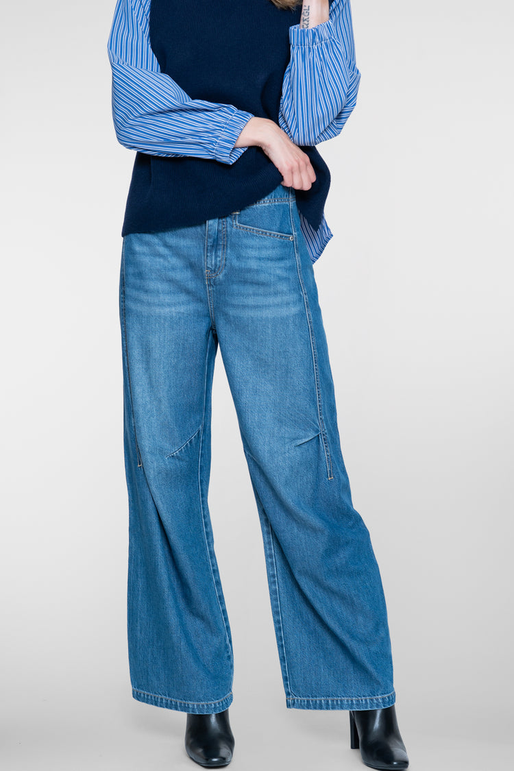 Geisha dames wide leg jeans met hoge taille