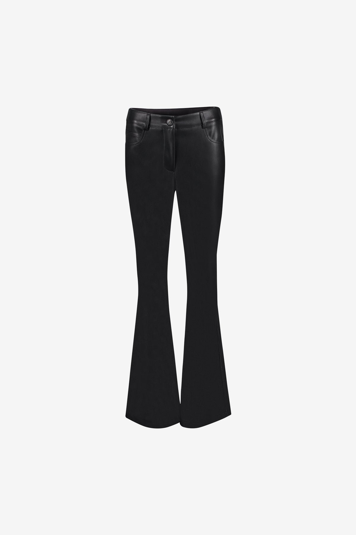 Geisha faux leren flared broek met high waist
