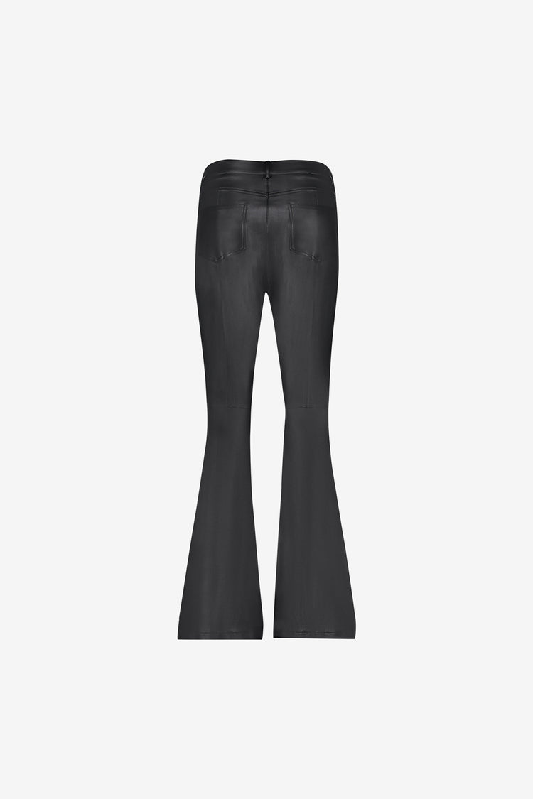 Geisha faux leren flared broek met high waist