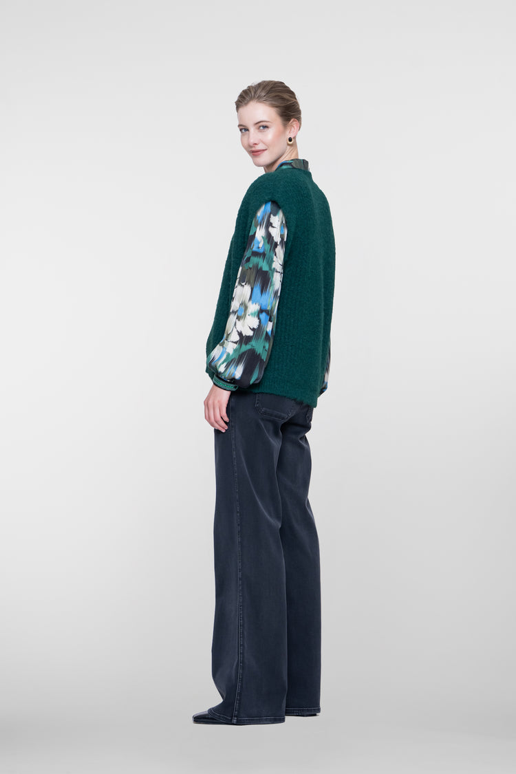 Geisha wide leg jeans met koorddetail en comfortabele taille