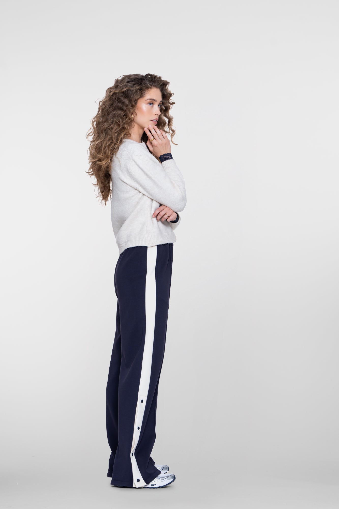 Geisha trackpant met sportieve bies