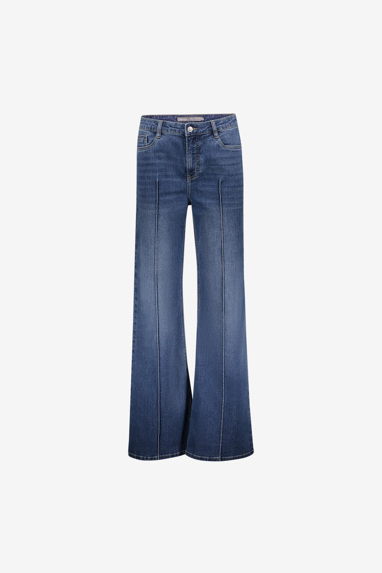 Geisha dames wide leg jeans met hoge taille en opvallende deelnaden