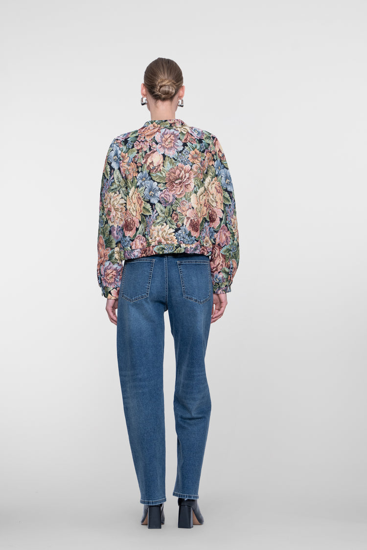 Geisha barrel jeans met sierstiksels