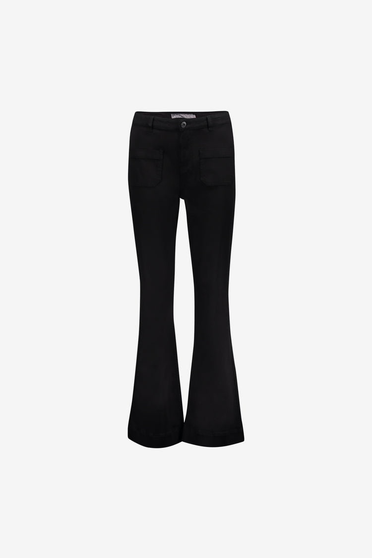 Geisha zwarte flared jeans met hoge taille