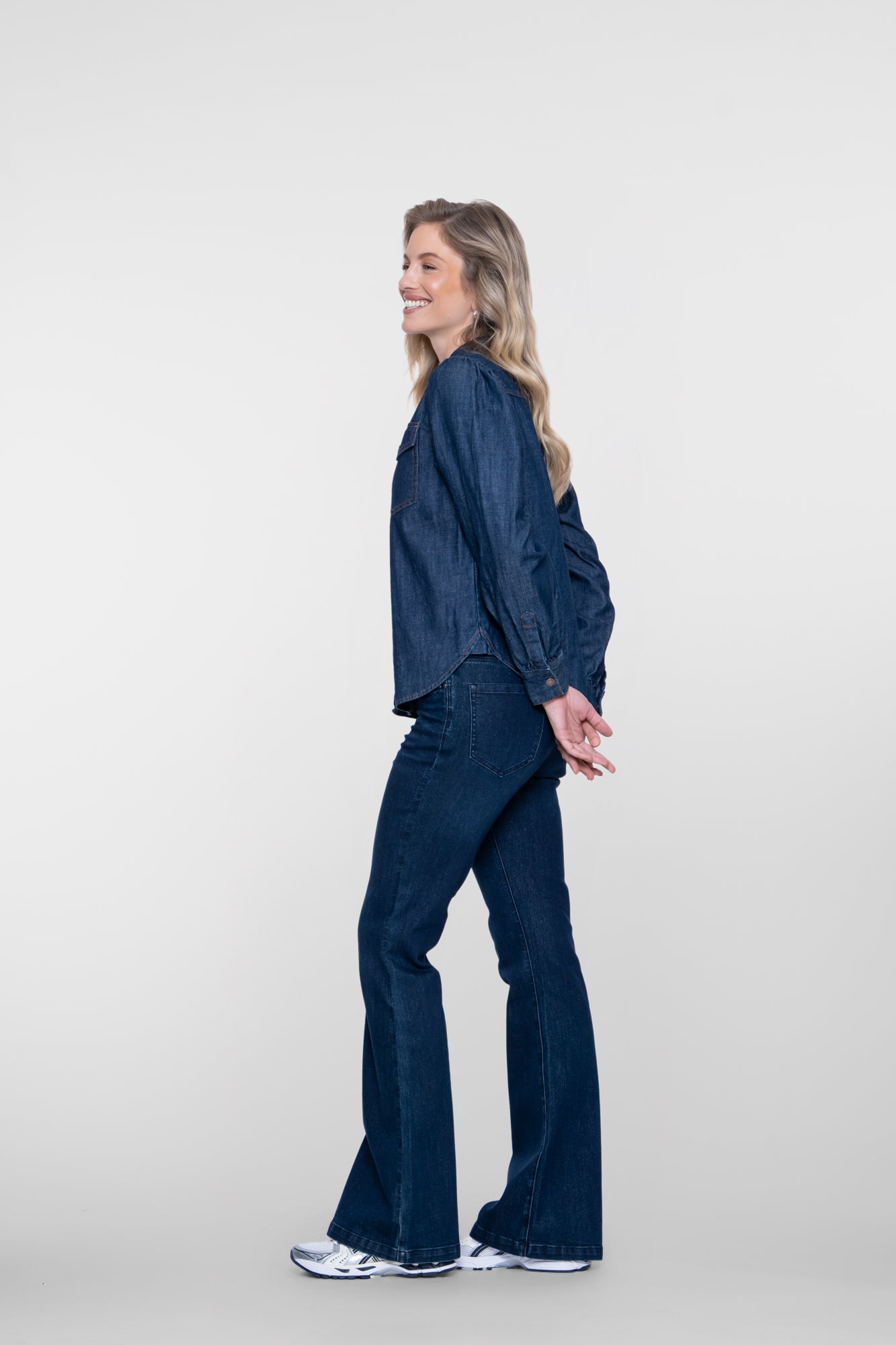 Geisha flared jeans met lurex