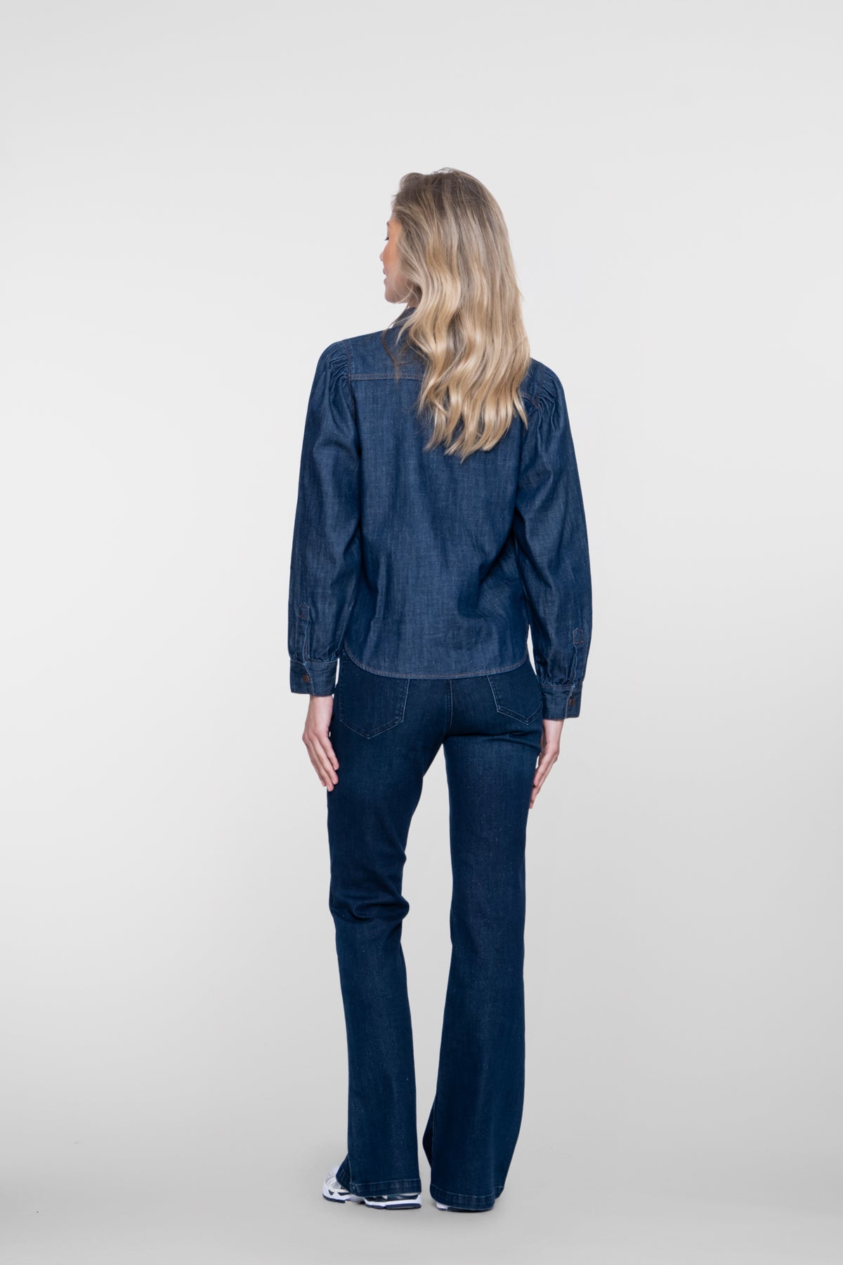Geisha flared jeans met lurex
