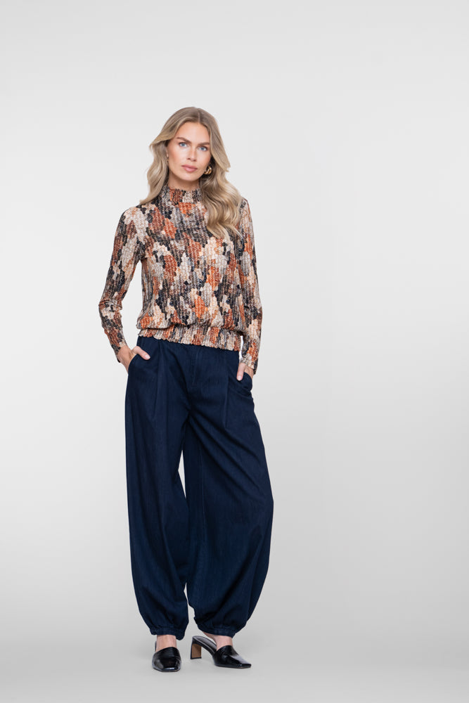 Geisha jeans met ballonpasvorm en elastische details