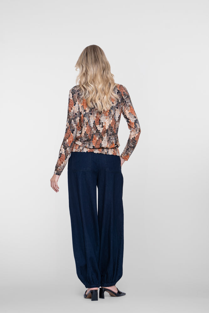 Geisha jeans met ballonpasvorm en elastische details