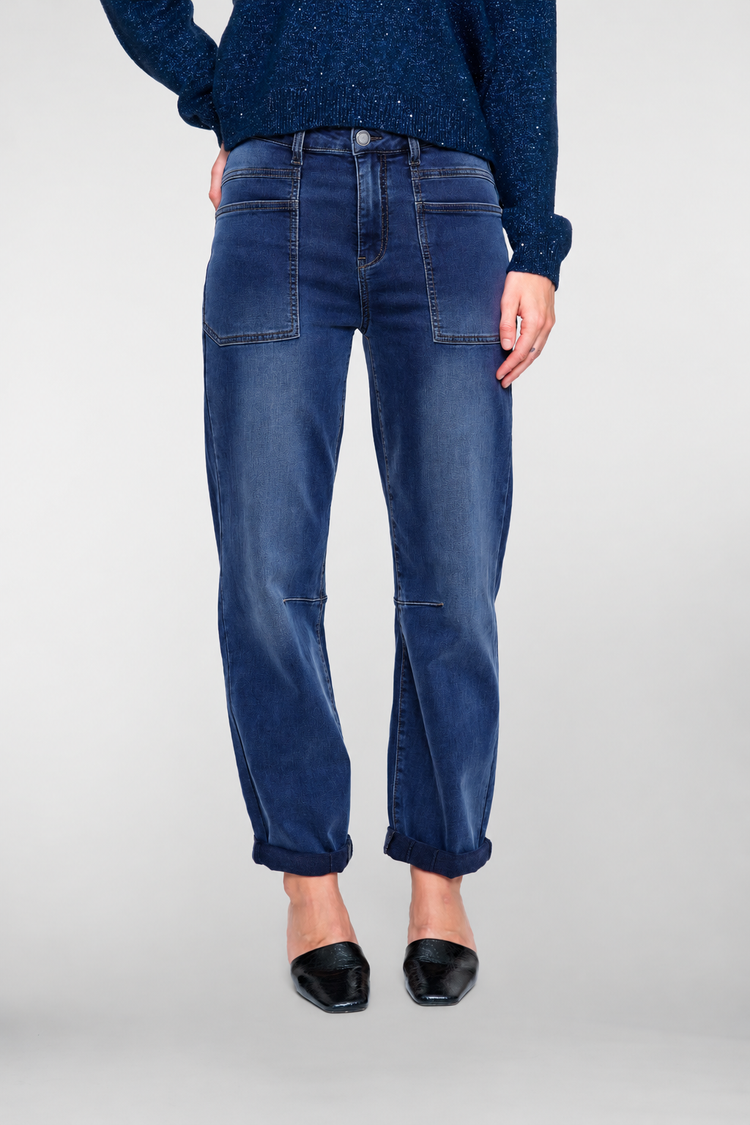 Geisha straight jeans met grote zakken