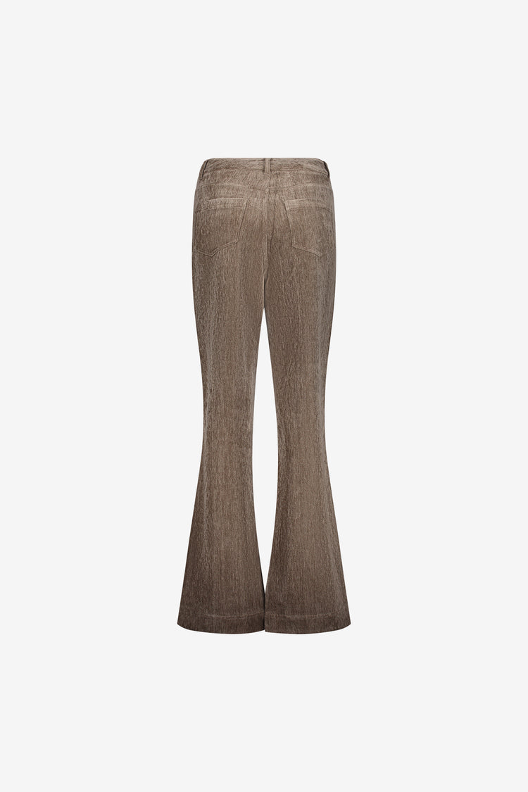 Geisha velours pantalon met stretch tailleband