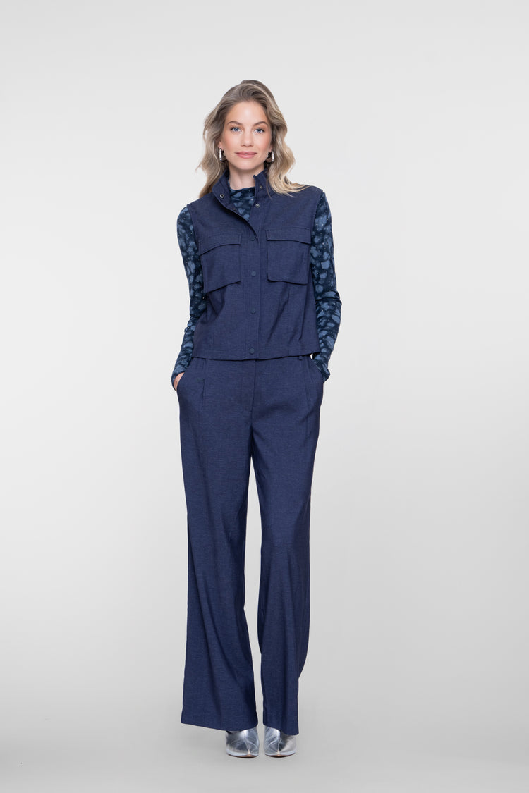 Geisha pantalon met flared pijpen