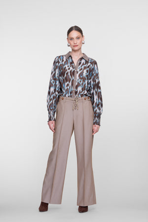 Geisha wide leg pantalon met striksluiting en comfortabele pasvorm