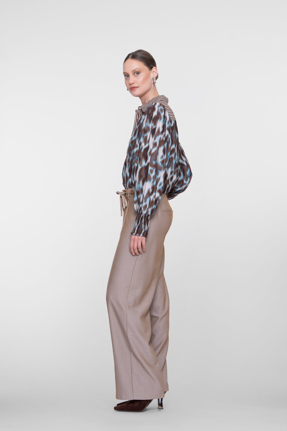 Geisha wide leg pantalon met striksluiting en comfortabele pasvorm