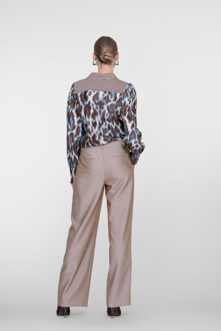 Geisha wide leg pantalon met striksluiting en comfortabele pasvorm