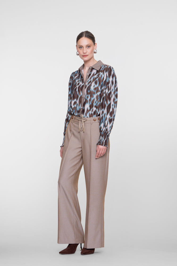 Geisha wide leg pantalon met striksluiting en comfortabele pasvorm