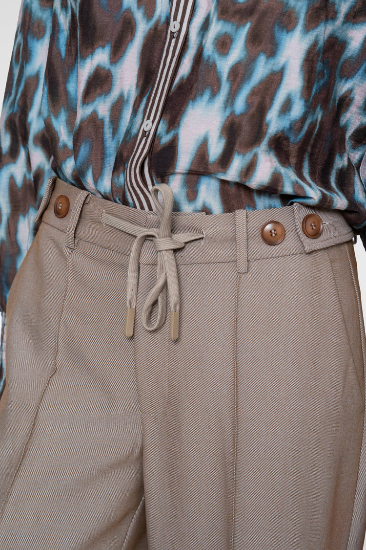 Geisha wide leg pantalon met striksluiting en comfortabele pasvorm