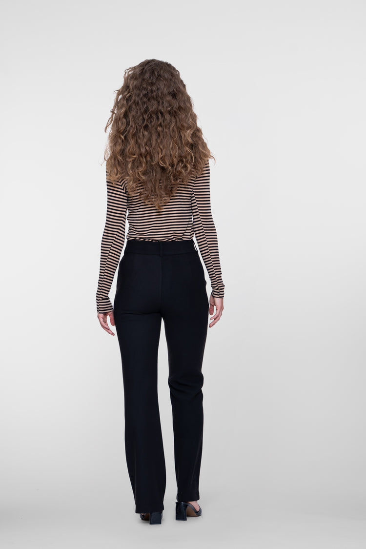 Geisha comfy flared pantalon met honeycomb structuur