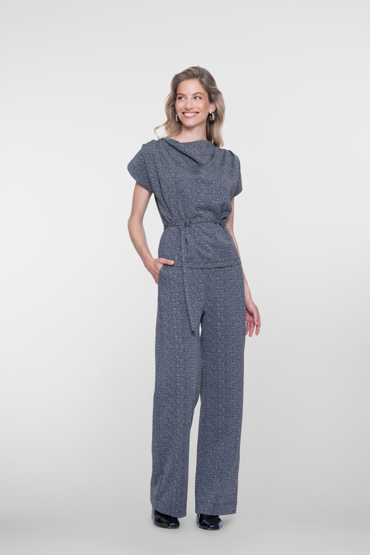 Geisha gemêleerde pantalon met elastische taille
