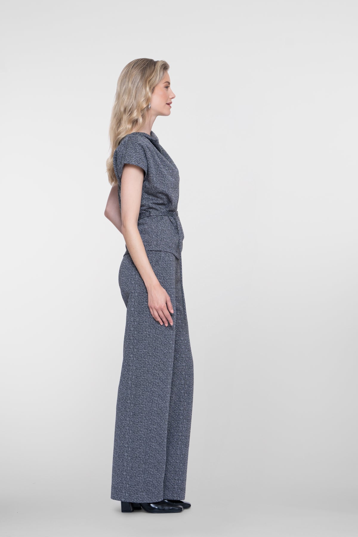 Geisha gemêleerde pantalon met elastische taille
