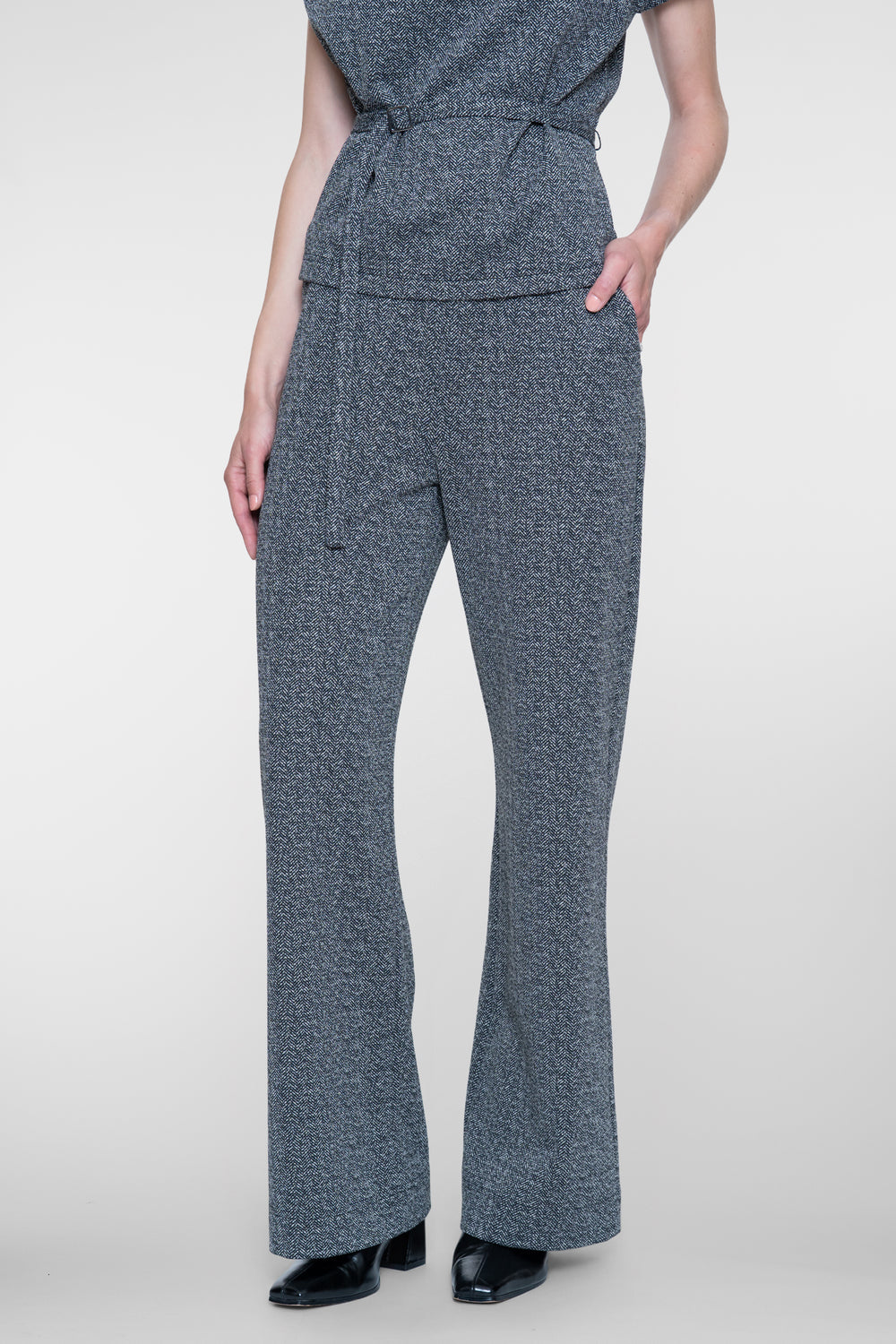Geisha gemêleerde pantalon met elastische taille