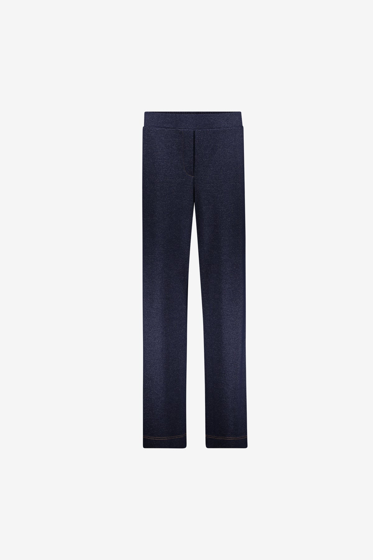 Geisha pantalon met elastische taille en denimlook