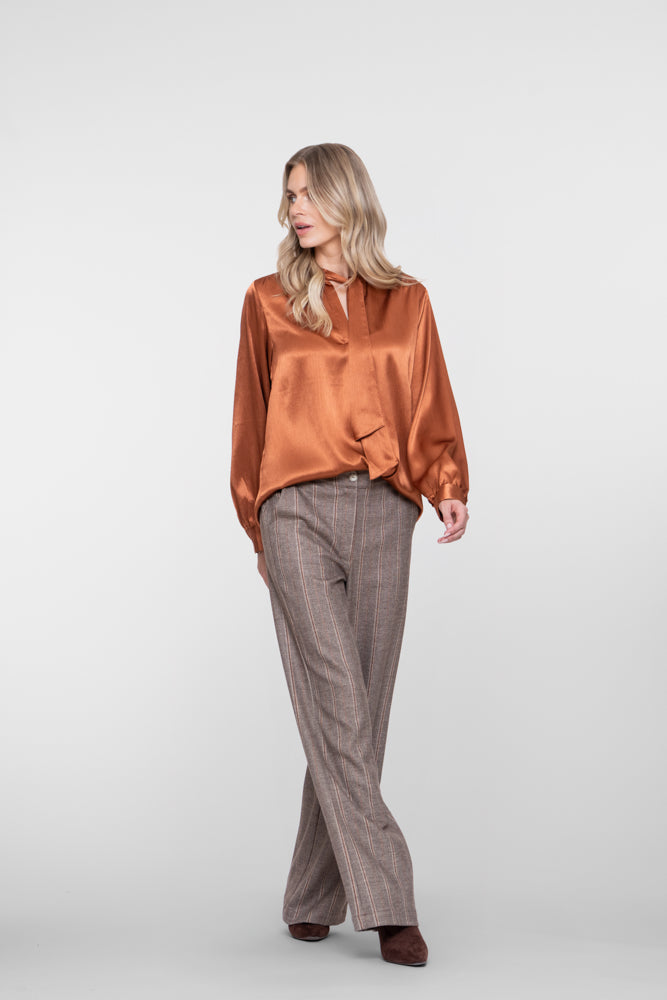 Geisha high waist pantalon met lurexstrepen – Shop de look