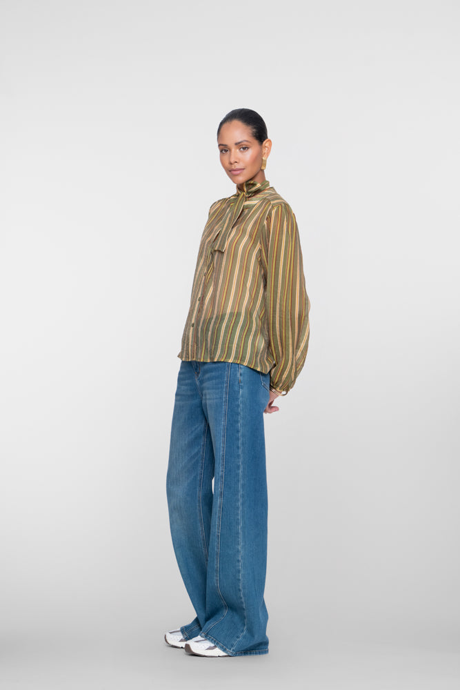 Geisha flared jeans met hoge taille en wijde pijpen
