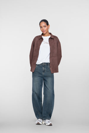 Geisha barrel jeans met sierstiksels