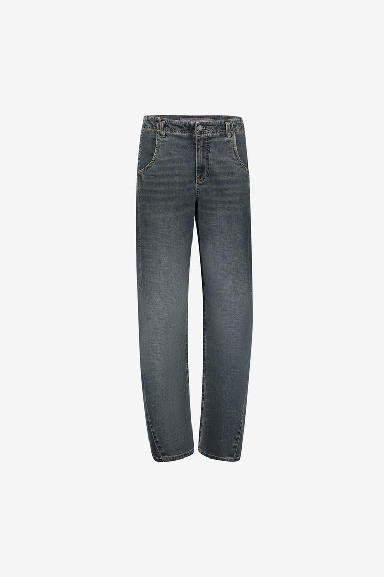 Geisha barrel jeans met sierstiksels