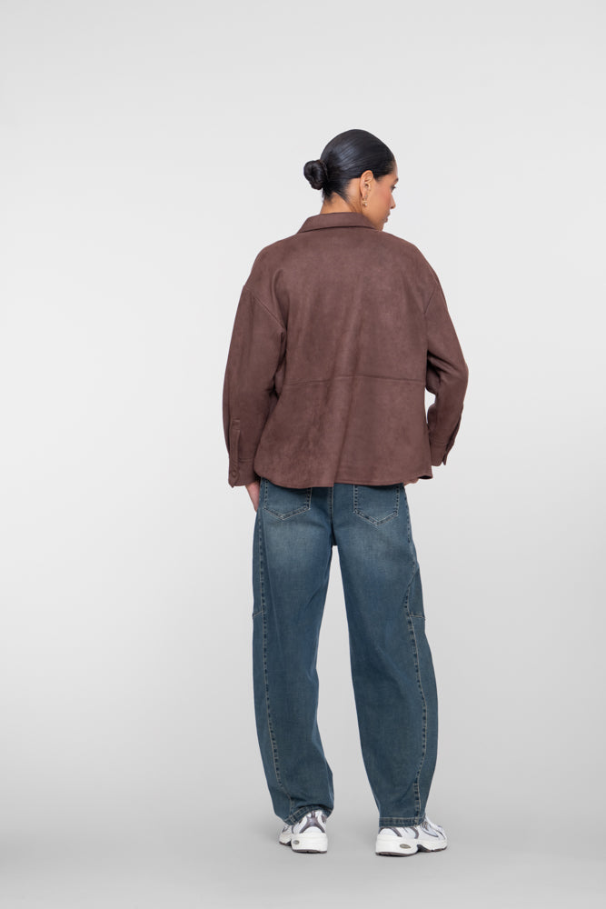 Geisha barrel jeans met sierstiksels