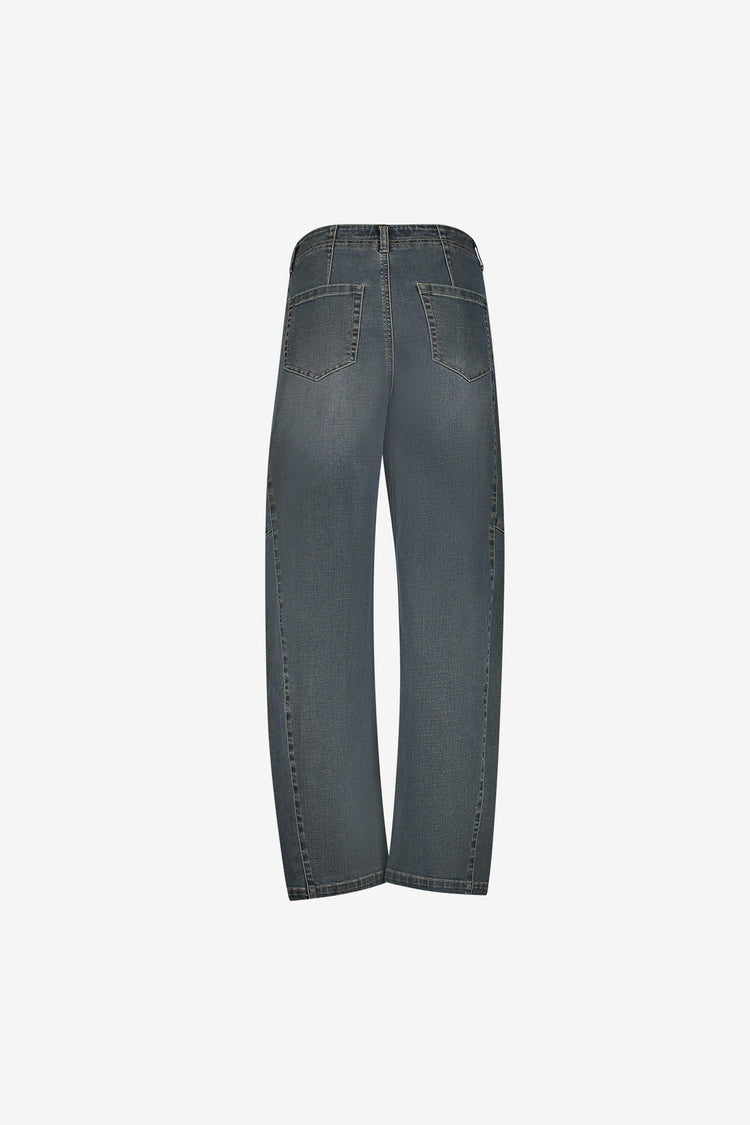 Geisha barrel jeans met sierstiksels