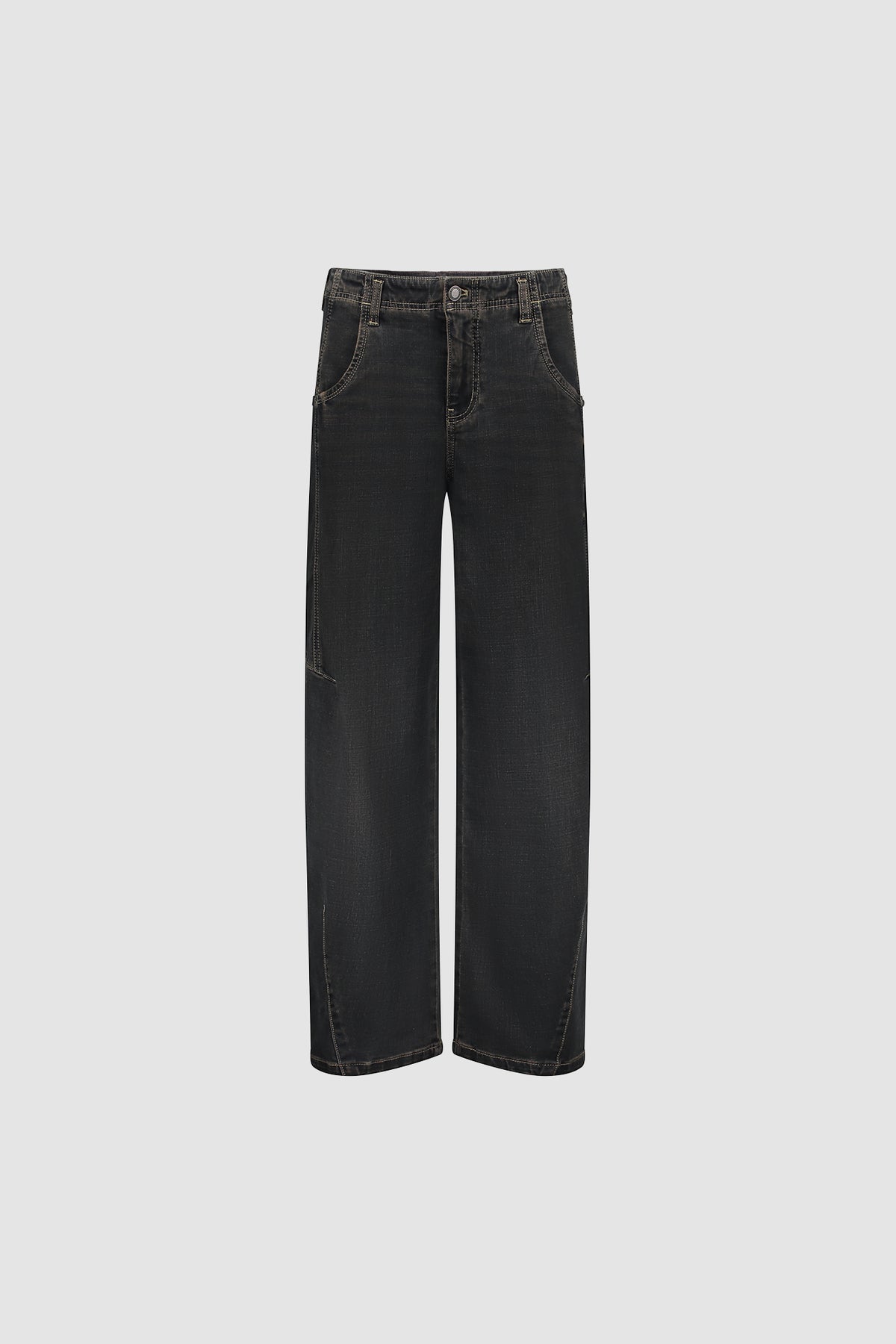 Geisha barrel jeans met sierstiksels