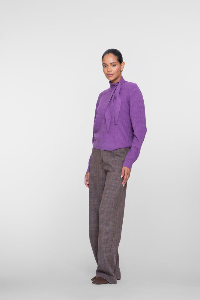 Geisha gebreide dames trui met kabelstructuur en sjaaldetail – Shop de look