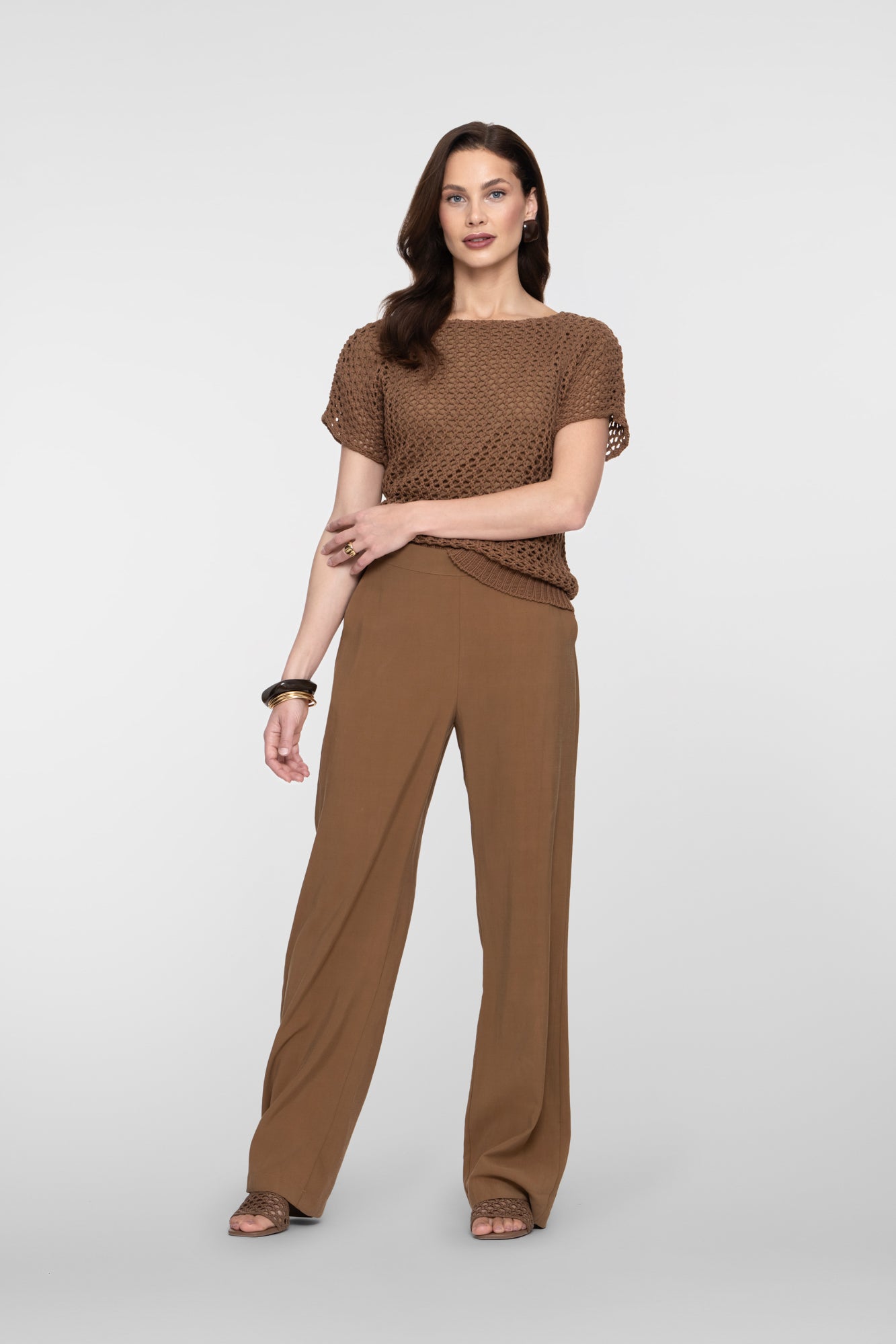 Geisha opengewerkt knit met korte mouwen