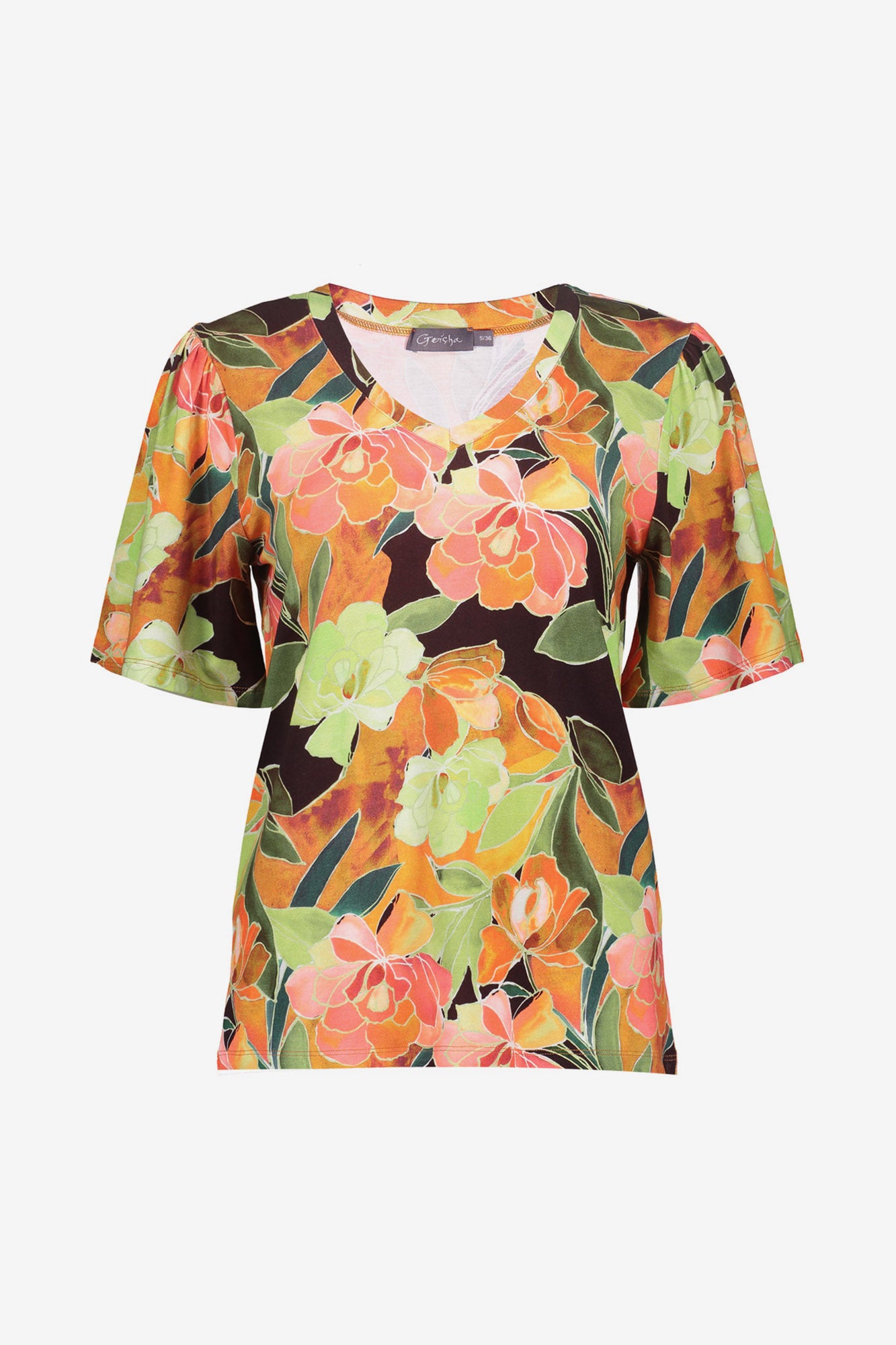 Geisha T-shirt met kleurrijke print