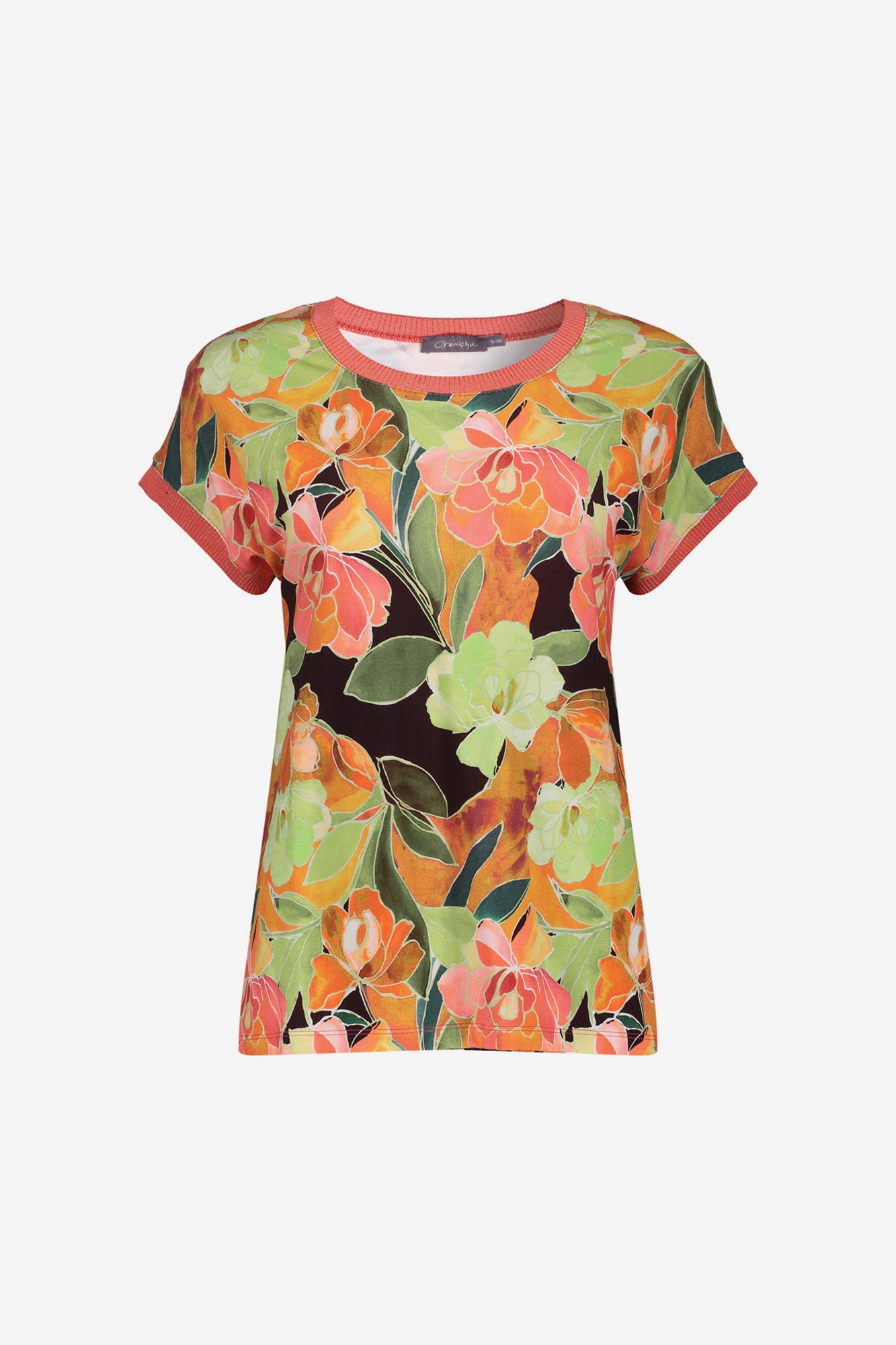 Geisha jersey T-shirt met ronde hals en glitterdetail